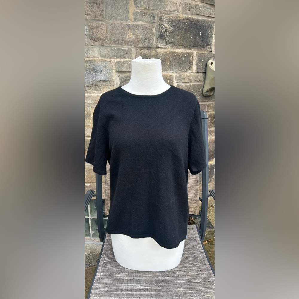 KULE Black Cashmere Short Sleeve Women's Tee Top XL